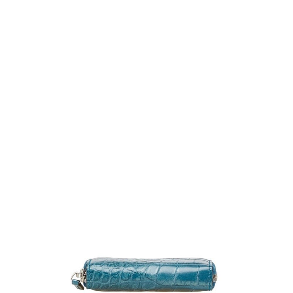 Gucci Crocodile Embossed Wallet/Coin Case 250983 Blue Leather Women's GUCCI - Picture 3 of 10